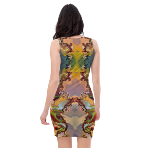 Spell Abstract Art Luxury Bodycon Dress by Hazelglow