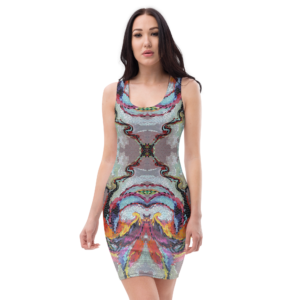 Spell Abstract Art Luxury Bodycon Dress by Hazelglow