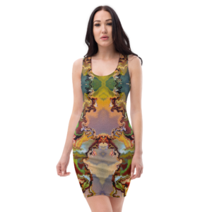 Spell Abstract Art Luxury Bodycon Dress by Hazelglow