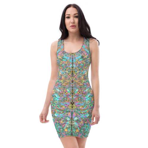 all-over-print-bodycon-dress-white-front-67b9e31db4053.png Harmony Abstract Artistic Luxury Bodycon Dress by Hazelglow