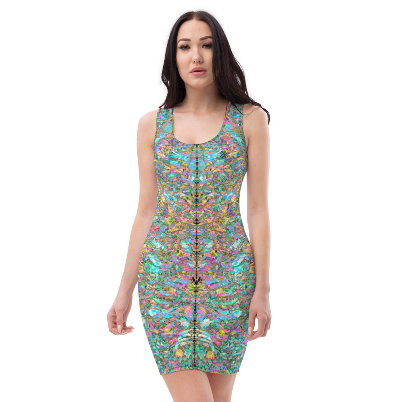 Harmony Abstract Artistic Luxury Bodycon Dress by Hazelglow